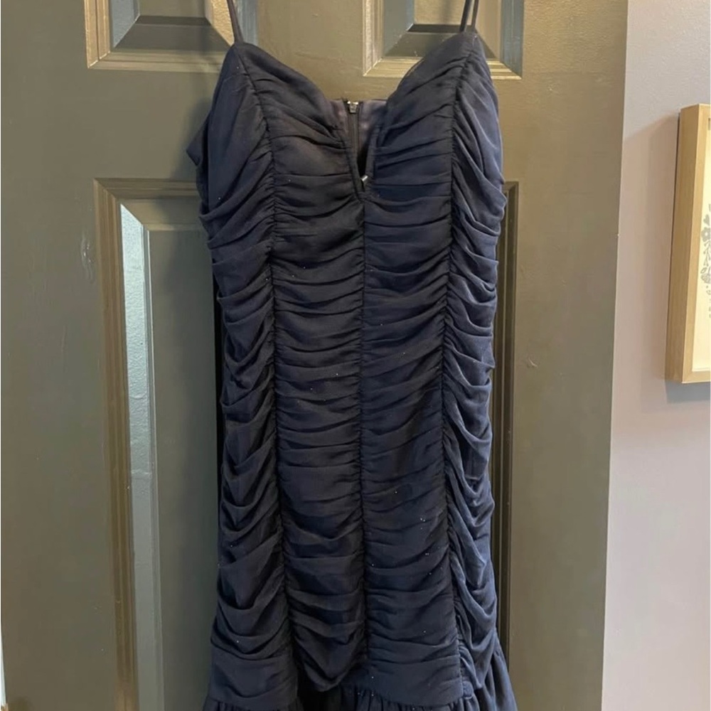 Elegant Navy Ruched Dress